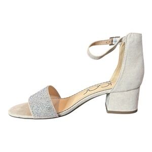 Sugar Noelle Women's Rhinestone Ankle Strap Block Heel Sandals Size 8M New